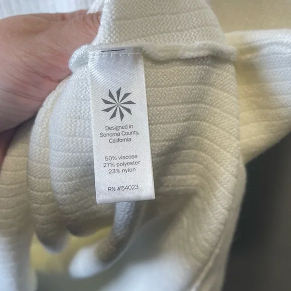 Athleta Women's On The Town Ribbed White Sleeveless Sweater Vest Tunic Size M - Picture 4 of 6